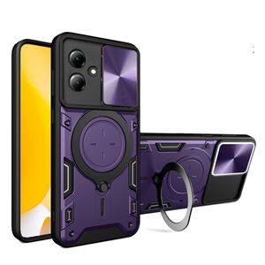 Husa pentru  Motorola Moto G14 cu protecție pentru cameră și suport magnetic integrat Ring Shockproof, mov
