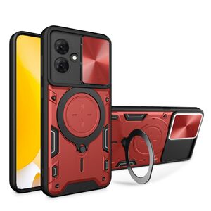 Husa pentru  Motorola Moto G54, G54 Power Edition cu protecție pentru cameră și suport magnetic integrat Ring Shockproof, rosu