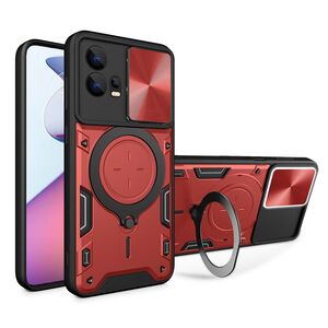 Husa pentru  Motorola Moto G72 cu protecție pentru cameră și suport magnetic integrat Ring Shockproof, rosu