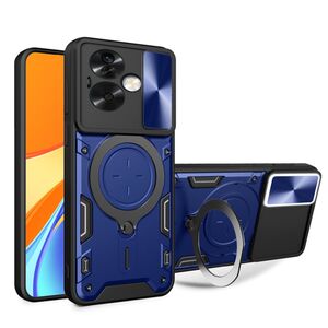 Husa pentru  Oppo A79 5G cu protecție pentru cameră și suport magnetic integrat Ring Shockproof, albastru