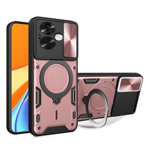Husa pentru  Oppo A79 5G cu protecție pentru cameră și suport magnetic integrat Ring Shockproof, rose gold