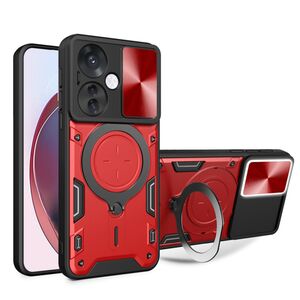 Husa pentru  Oppo Reno 11F cu protecție pentru cameră și suport magnetic integrat Ring Shockproof, rosu