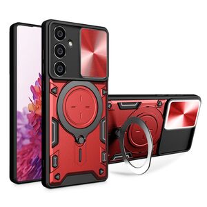 Husa pentru  Samsung Galaxy A25 cu protecție pentru cameră și suport magnetic integrat Ring Shockproof, rosu