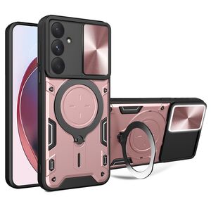Husa pentru  Samsung Galaxy A35 cu protecție pentru cameră și suport magnetic integrat Ring Shockproof, rose gold