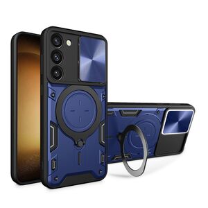 Husa pentru  Samsung Galaxy S23 cu protecție pentru cameră și suport magnetic integrat Ring Shockproof, albastru