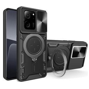 Husa pentru  Xiaomi 13T, 13T Pro cu protecție pentru cameră și suport magnetic integrat Ring Shockproof, negru