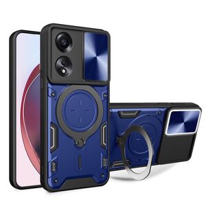 Husa pentru Husa Oppo A58 4G cu protecție pentru cameră și suport magnetic integrat Ring Shockproof, albastru