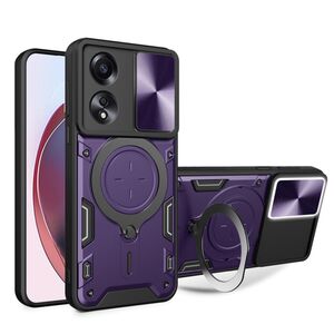 Husa pentru Husa Oppo A58 4G cu protecție pentru cameră și suport magnetic integrat Ring Shockproof, mov