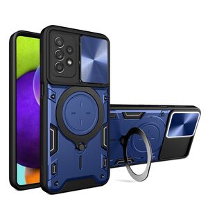 Husa pentru Samsung Galaxy A52  / A52s cu protecție pentru cameră și suport magnetic integrat Ring Shockproof, albastru