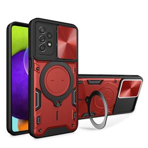 Husa pentru Samsung Galaxy A52  / A52s cu protecție pentru cameră și suport magnetic integrat Ring Shockproof, rosu