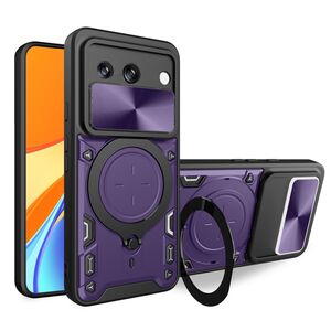 Husa pentru  Google Pixel 8a cu protecție pentru cameră și suport magnetic integrat Ring Shockproof, mov
