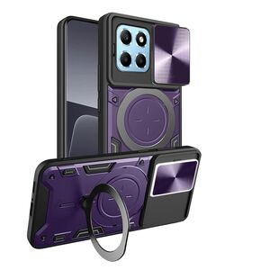 Husa pentru  Honor 70 Lite cu protecție pentru cameră și suport magnetic integrat Ring Shockproof, mov