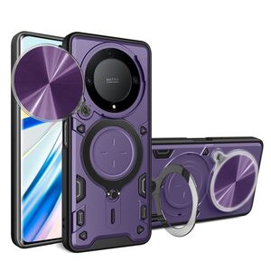 Husa pentru  Honor Magic 5 Lite cu protecție pentru cameră și suport magnetic integrat Ring Shockproof, mov