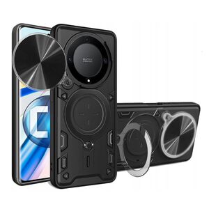 Husa pentru  Honor Magic 5 Lite cu protecție pentru cameră și suport magnetic integrat Ring Shockproof, negru