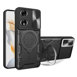 Husa pentru  Honor X7b cu protecție pentru cameră și suport magnetic integrat Ring Shockproof, negru