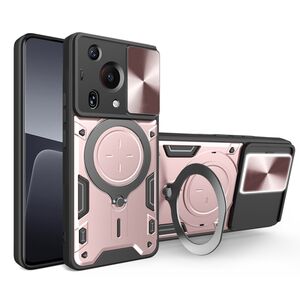 Husa pentru  Huawei Pura 70 Ultra cu protecție pentru cameră și suport magnetic integrat Ring Shockproof, rose gold