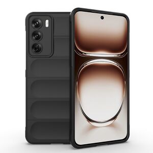 Husa pentru  Oppo Reno 12 Liquid Silicone, Microfibre Lining, Non-Slip Airbag Design, negru