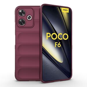 Husa pentru  Poco F6 Liquid Silicone, Microfibre Lining, Non-Slip Airbag Design, bordeaux