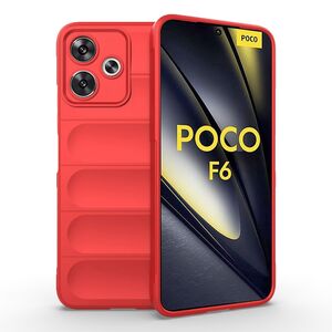 Husa pentru  Poco F6 Liquid Silicone, Microfibre Lining, Non-Slip Airbag Design, rosu