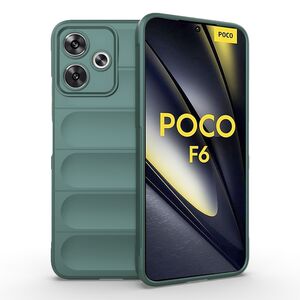 Husa pentru  Poco F6 Liquid Silicone, Microfibre Lining, Non-Slip Airbag Design, verde