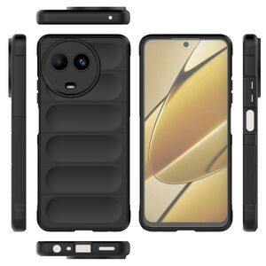 Husa pentru  Realme 11 Liquid Silicone, Microfibre Lining, Non-Slip Airbag Design, negru