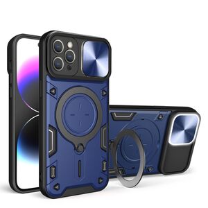 Husa pentru  iPhone 11 Pro cu protecție pentru cameră și suport magnetic integrat Ring Shockproof, albastru