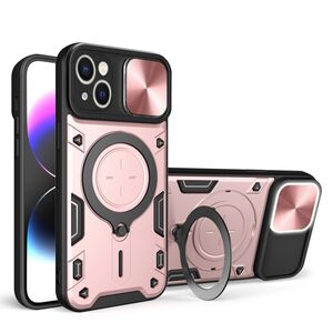 Husa pentru  iPhone 14 cu protecție pentru cameră și suport magnetic integrat Ring Shockproof, rose gold