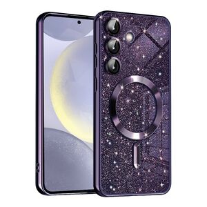 Husa pentru  Samsung Galaxy S24+ Plus cu MagSafe Sparkle Glare Detachable Layer, cu protectie lentile - mov