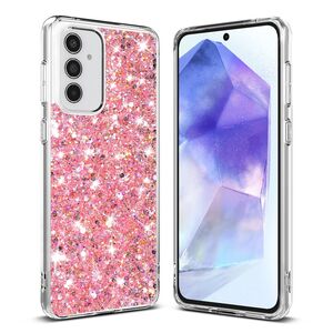 Husa pentru  Samsung Galaxy A55 cu sclipici Liquid Crystal Glitter, roz