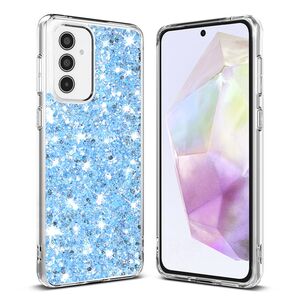 Husa pentru  Samsung Galaxy A35 cu sclipici Liquid Crystal Glitter, albastru