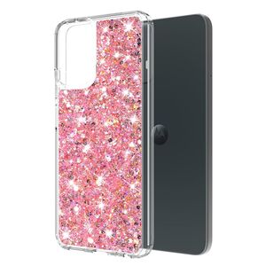 Husa pentru  Motorola Moto E14 cu sclipici Liquid Crystal Glitter, roz