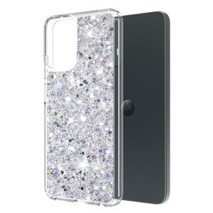 Husa pentru  Motorola Moto E14 cu sclipici Liquid Crystal Glitter, argintiu