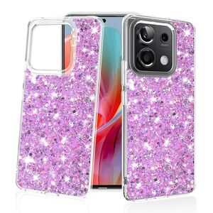 Husa pentru  Xiaomi Redmi Note 13 Pro 5G cu sclipici Liquid Crystal Glitter, magenta