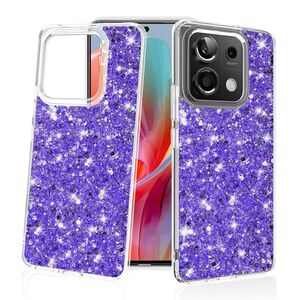 Husa pentru  Xiaomi Redmi Note 13 Pro 5G cu sclipici Liquid Crystal Glitter, mov