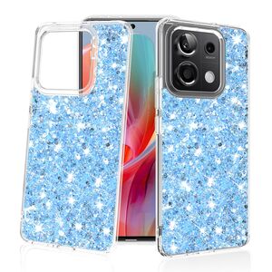 Husa pentru  Xiaomi Redmi Note 13 Pro 5G cu sclipici Liquid Crystal Glitter, albastru