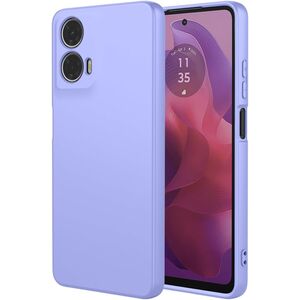 Husa pentru  Motorola Moto E14 Liquid Silicone, subțire, captusita cu microfibra, anti amprentă, protectie cameră foto, mov