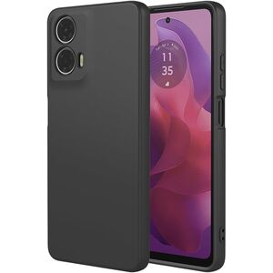 Husa pentru  Motorola Moto E14 Liquid Silicone, subțire, captusita cu microfibra, anti amprentă, protectie cameră foto, negru