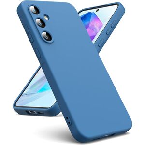 Husa pentru  Samsung Galaxy S24 Liquid Silicone, subțire, captusita cu microfibra, anti amprentă, protectie cameră foto, albastru