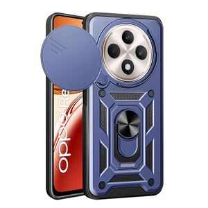 Husa pentru  Oppo Reno 12F, 12FS Ring Armor Kickstand Tough Rugged Cover cu protectie camera, albastru