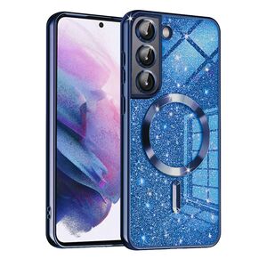 Husa pentru  Samsung Galaxy S21 FE cu MagSafe Sparkle Glare Detachable Layer, cu protectie lentile - albastru