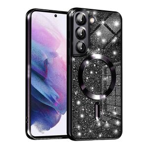 Husa pentru  Samsung Galaxy S21 FE cu MagSafe Sparkle Glare Detachable Layer, cu protectie lentile - negru