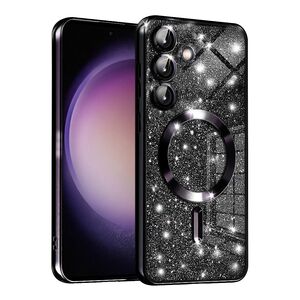 Husa pentru  Samsung Galaxy S23 FE cu MagSafe Sparkle Glare Detachable Layer, cu protectie lentile - negru