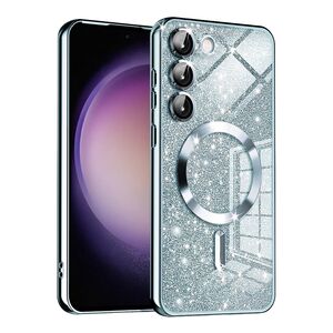 Husa pentru  Samsung Galaxy S23 Plus  cu MagSafe Sparkle Glare Detachable Layer, cu protectie lentile - blue