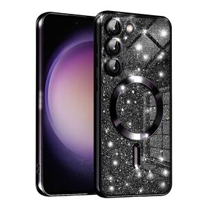 Husa pentru  Samsung Galaxy S23 Plus  cu MagSafe Sparkle Glare Detachable Layer, cu protectie lentile - negru