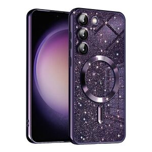 Husa pentru  Samsung Galaxy S23 cu MagSafe Sparkle Glare Detachable Layer, cu protectie lentile - mov