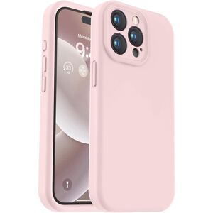 Husa pentru  iPhone 15 Pro Liquid Silicone, subțire, captusita cu microfibra, anti amprentă, protectie cameră foto, roz