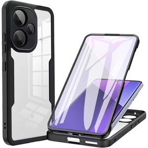 Pachet 360: Husa cu folie integrata pentru  Xiaomi Redmi 13 Cover360 fata / spate - negru