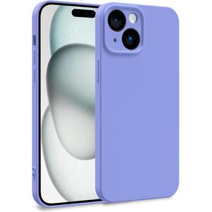 Husa pentru  iPhone 15 Plus Liquid Silicone, subțire, captusita cu microfibra, anti amprentă, protectie cameră foto, lavanda