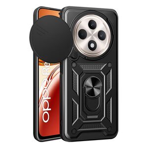 Husa pentru  Oppo Reno 12F, 12FS Ring Armor Kickstand Tough Rugged Cover cu protectie camera, negru