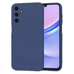 Husa pentru  Samsung Galaxy A15 Liquid Silicone, subțire, captusita cu microfibra, anti amprentă, protectie cameră foto, albastru